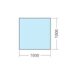 Golvglas Kaminexperten 1000 x 1000 Fyrkantig