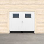 Garageport Sveadörren Varm Glasfönster Grundmålad