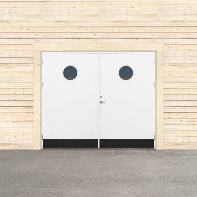 Garageport Sveadörren Varm Runt Fönster Grundmålad