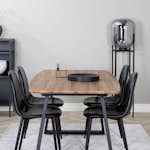 Matgrupp Venture Home Ina med 4 Pobbie Stolar Konstläder Svart