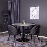 Matgrupp Venture Home Roxanna med 4 Valentina Stolar Konstläder