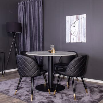 Matgrupp Venture Home Roxanna med 4 Valentina Stolar Konstläder