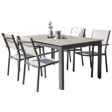 Matgrupp Venture Home Lova 160/240 med 4 Copacabana Karmstolar