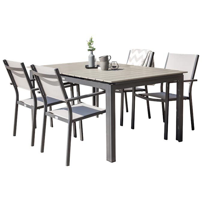 Matgrupp Venture Home Lova 160/240 med 4 Copacabana Karmstolar