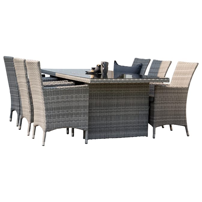 Matgrupp Utomhus Venture Home Pishi 200 med 6 Milwa Trädgårdsstolar