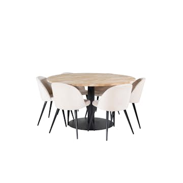 Matgrupp Venture Home Cornelia med 6 Valentina Stolar