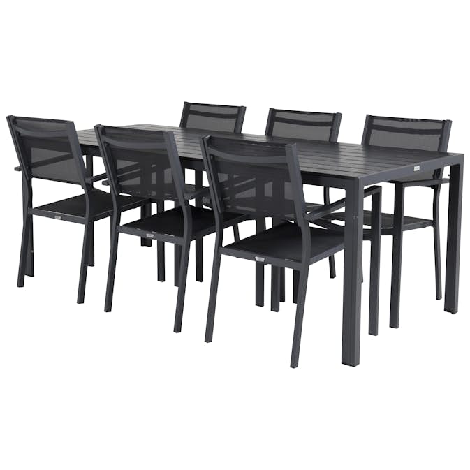 Matgrupp Utomhus Venture Home Bront 205 med 6 Copacabana KarmTrädgårdsstolar