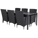 Matgrupp Utomhus Venture Home Bront 205 med 6 Milwa Trädgårdsstolar