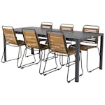 Matgrupp Utomhus Venture Home Bront 205 med 6 Berfin Trädgårdsstolar