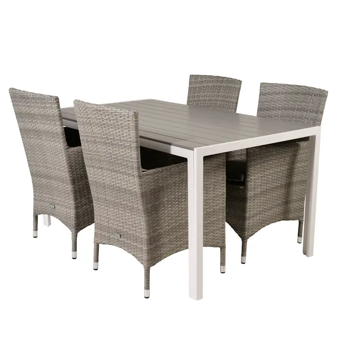 Matgrupp Utomhus Venture Home Bront 150 med 4 Milwa Trädgårdsstolar