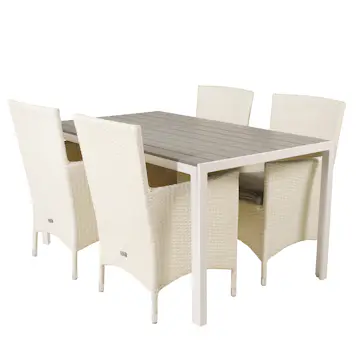 Matgrupp Utomhus Venture Home Bront 150 med 4 Milwa Trädgårdsstolar