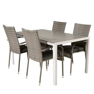 Matgrupp Utomhus Venture Home Bront 150 med 4 Asta Trädgårdsstolar