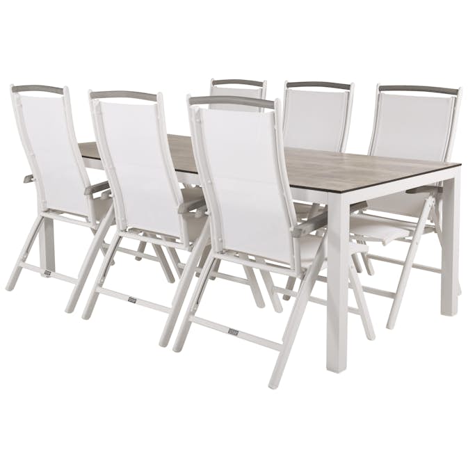 Matgrupp Utomhus Venture Home Lea 205 med 6 Aleyna Trädgårdsstolar