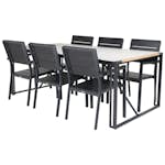 Matgrupp Utomhus Venture Home Tilly 200 med 6 Lova Trädgårdsstolar