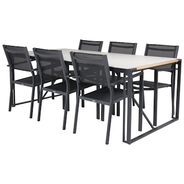 Matgrupp Venture Home Tilly 200 med 6 Copacabana Matstolar