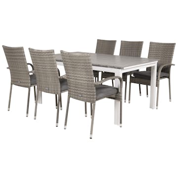 Matgrupp Venture Home Lova 160/240 med 6 Asta Stolar