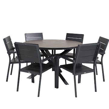 Matgrupp Venture Home Lea Ø 120 med 6 Lova Stolar