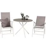 Cafégrupp Venture Home Pincy Ø 90 med 2 Bront Trädgårdsstolar Utomhus