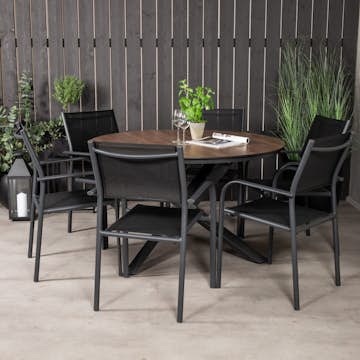 Matgrupp Venture Home Lea Ø 120 med 6 Siri Matstolar