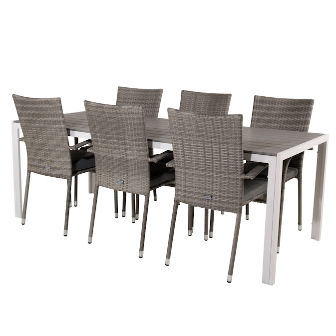 Matgrupp Utomhus Venture Home Break med 6 Anna Trädgårdsstolar