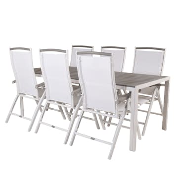 Matgrupp Utomhus Venture Home Bront 205 med 6 Aleyna Trädgårdsstolar