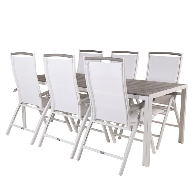 Matgrupp Utomhus Venture Home Bront 205 med 6 Aleyna Trädgårdsstolar