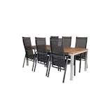 Matgrupp Utomhus Venture Home Zacharias 200 med 6 Copacabana Trädgårdsstolar