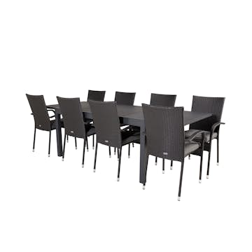 Matgrupp Venture Home Madrid 160/240 med 8 Asta Stolar