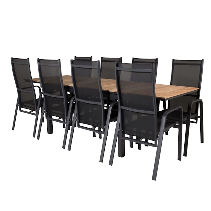 Matgrupp Utomhus Venture Home Meya 160/240 med 8 Copacabana Trädgårdsstolar