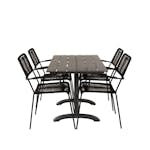 Cafégrupp Venture Home Denzel med 4 Leon Karmstolar