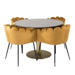 Matgrupp Venture Home Estelle med 4 Limhamn Runt Stolar