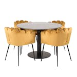 Matgrupp Venture Home Estelle med 4 Limhamn Runt Stolar