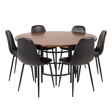 Matgrupp furniture/fashion Copenhagen med 6 Pobbie Konstläder Stolar