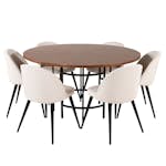 Matgrupp furniture/fashion Copenhagen med 6 Valentina Sammet Stolar