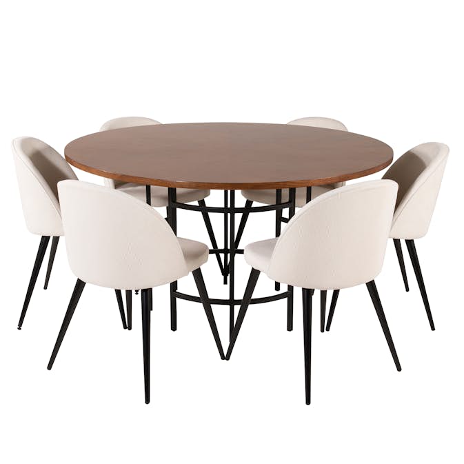 Matgrupp furniture/fashion Copenhagen med 6 Valentina Sammet Stolar