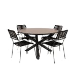 Matgrupp Venture Home Lea Ø120 med 4 Leon Karmstolar