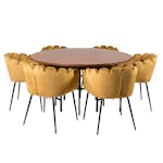 Matgrupp Venture Home Copenhagen med 6 Limhamn Guld Stolar