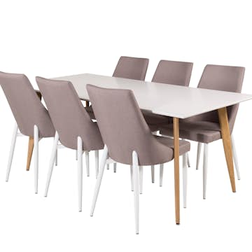Matgrupp Venture Home Pobbie med 6 Laura Stolar Polyestertyg