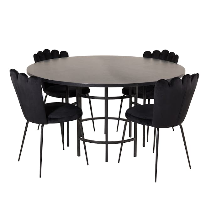 Matgrupp furniture/fashion Copenhagen med 4 Svarta Limhamn Light Stolar