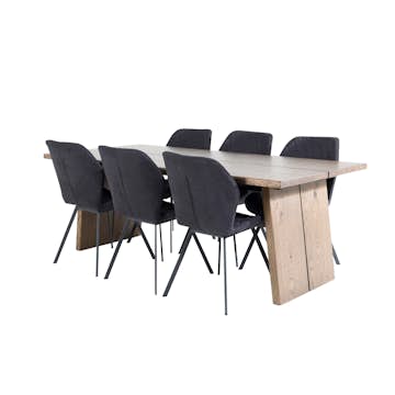 Matgrupp Venture Home Lotus med 6 Geneva Stolar