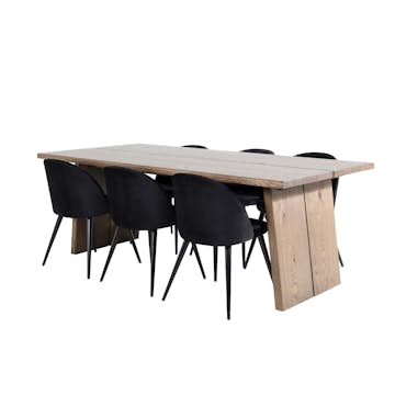 Matgrupp Venture Home Lotus med 6 Valentina Stolar Sammet