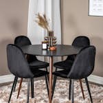 Matgrupp Venture Home Plake med 4 Pobbie Stolar Sammet Runt