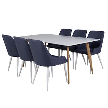 Matgrupp Venture Home Pobbie med 6 Plake Stolar