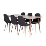 Matgrupp Venture Home Pobbie 180 med 6 Stolar Polyestertyg