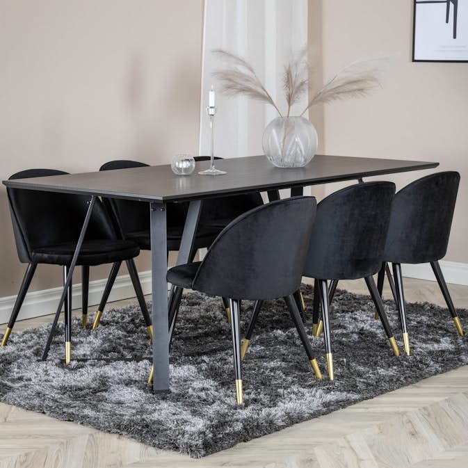Matgrupp Venture Home Madde med 6 Valentina Stolar Sammmet