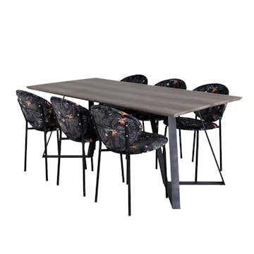 Matgrupp Venture Home Madde med 6 Valor Stolar Polyestertyg