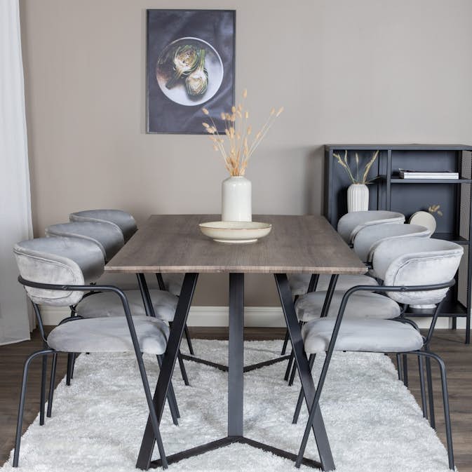 Matgrupp Venture Home Madde med 6 Aris Stolar Sammet