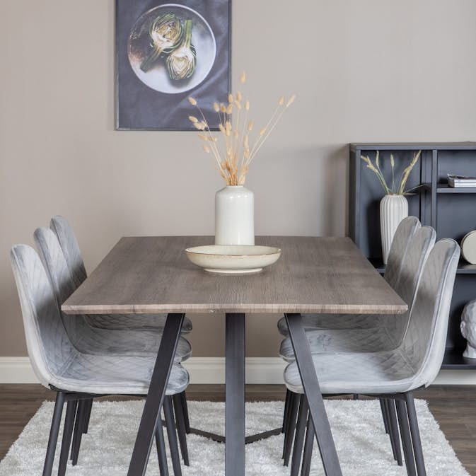 Matgrupp Venture Home Madde med 6 Phoi Stolar Sammet
