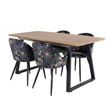 Matgrupp Venture Home Ina med 4 Valentina Stolar Polyestertyg