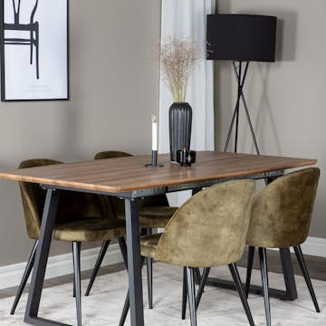 Matgrupp Venture Home Ina med 4 Valentina Stolar Sammet